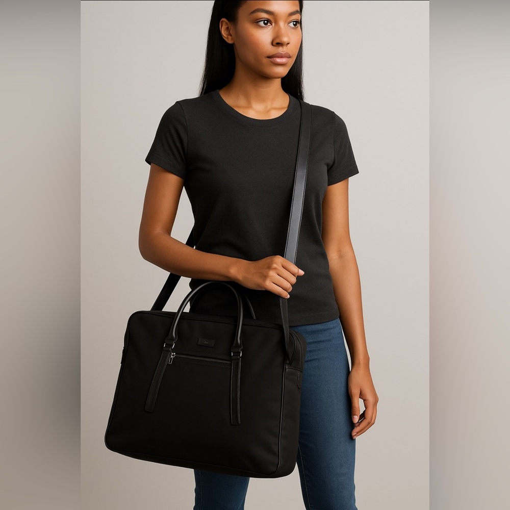 Gucci 002689/002122 Black Canvas & Leather Travel Tote / Crossbody (Authentic)